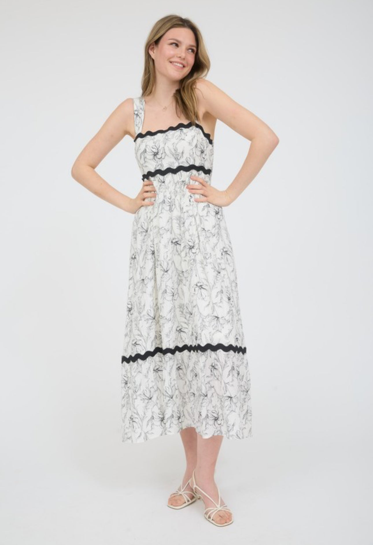 Nia Floral Midi Dress