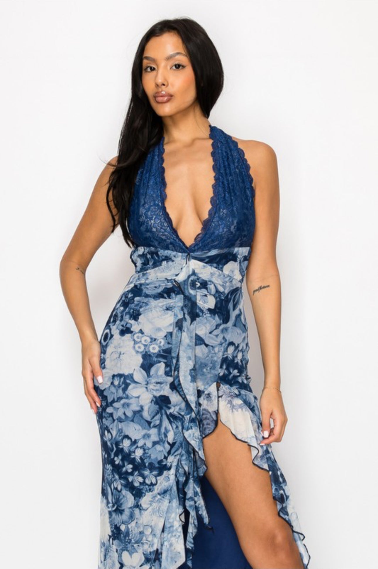 Violet Lace Midi Dress