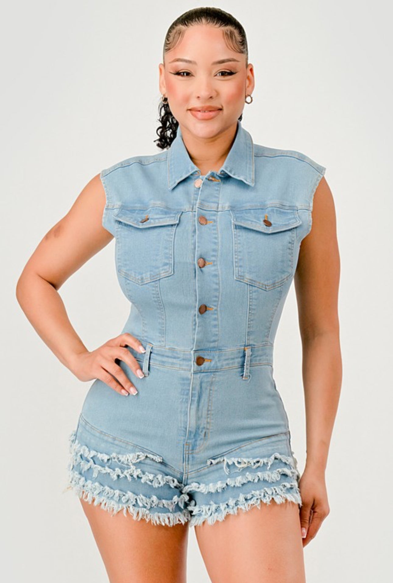 Maggie Romper Denim