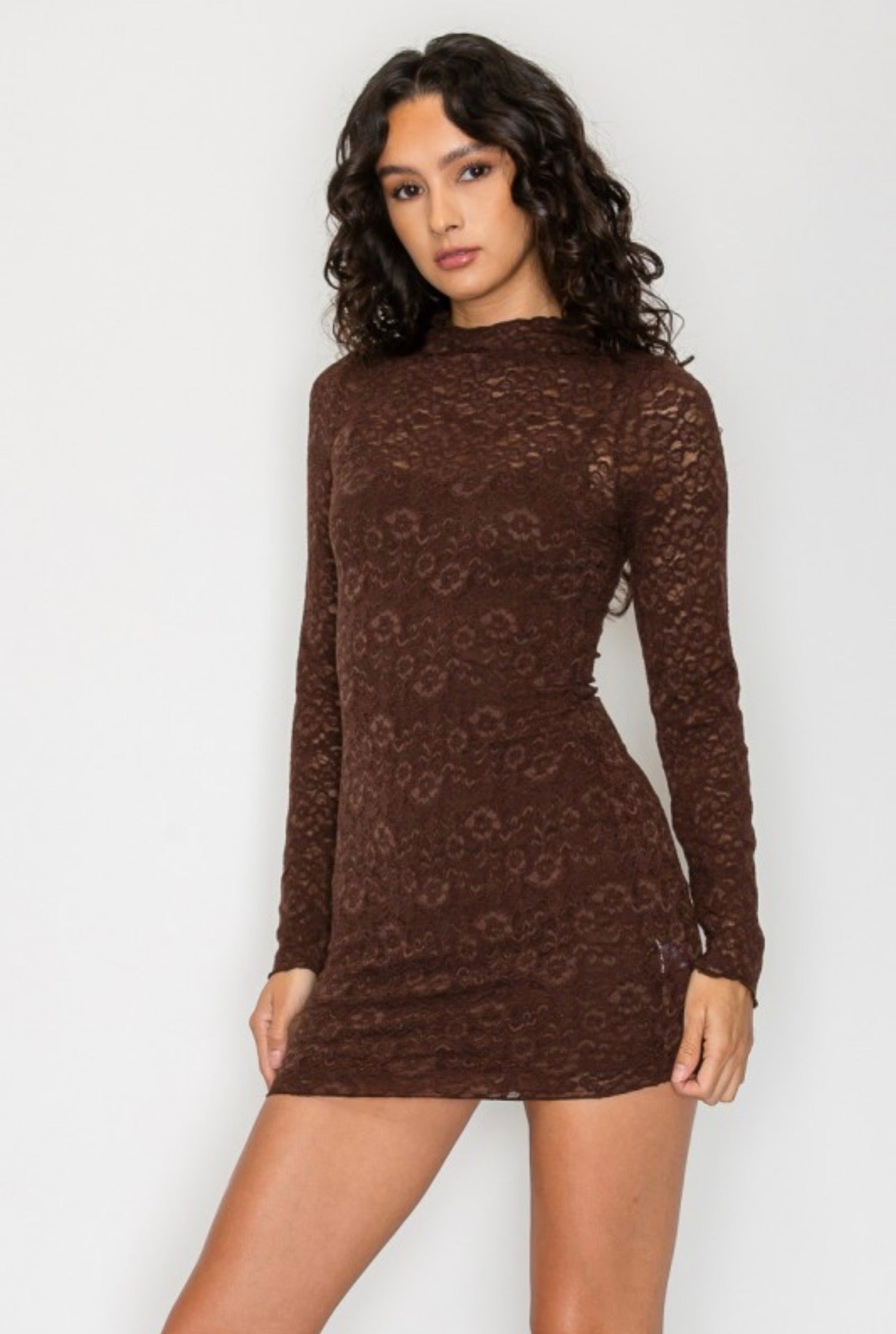 Aubrey LS Lace Mini Dress