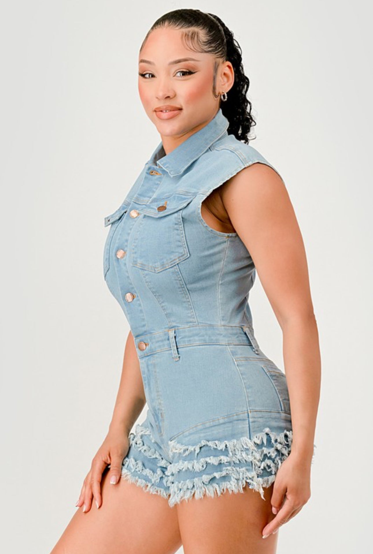 Maggie Romper Denim
