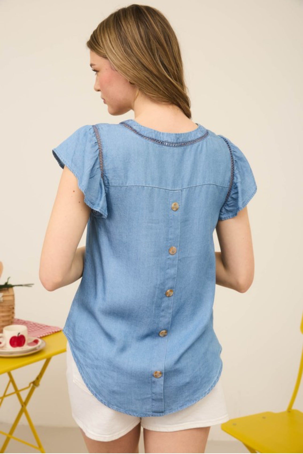 Evelyn Denim Blouse