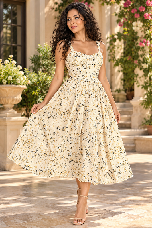 Dalila Blush Floral Midi Dress