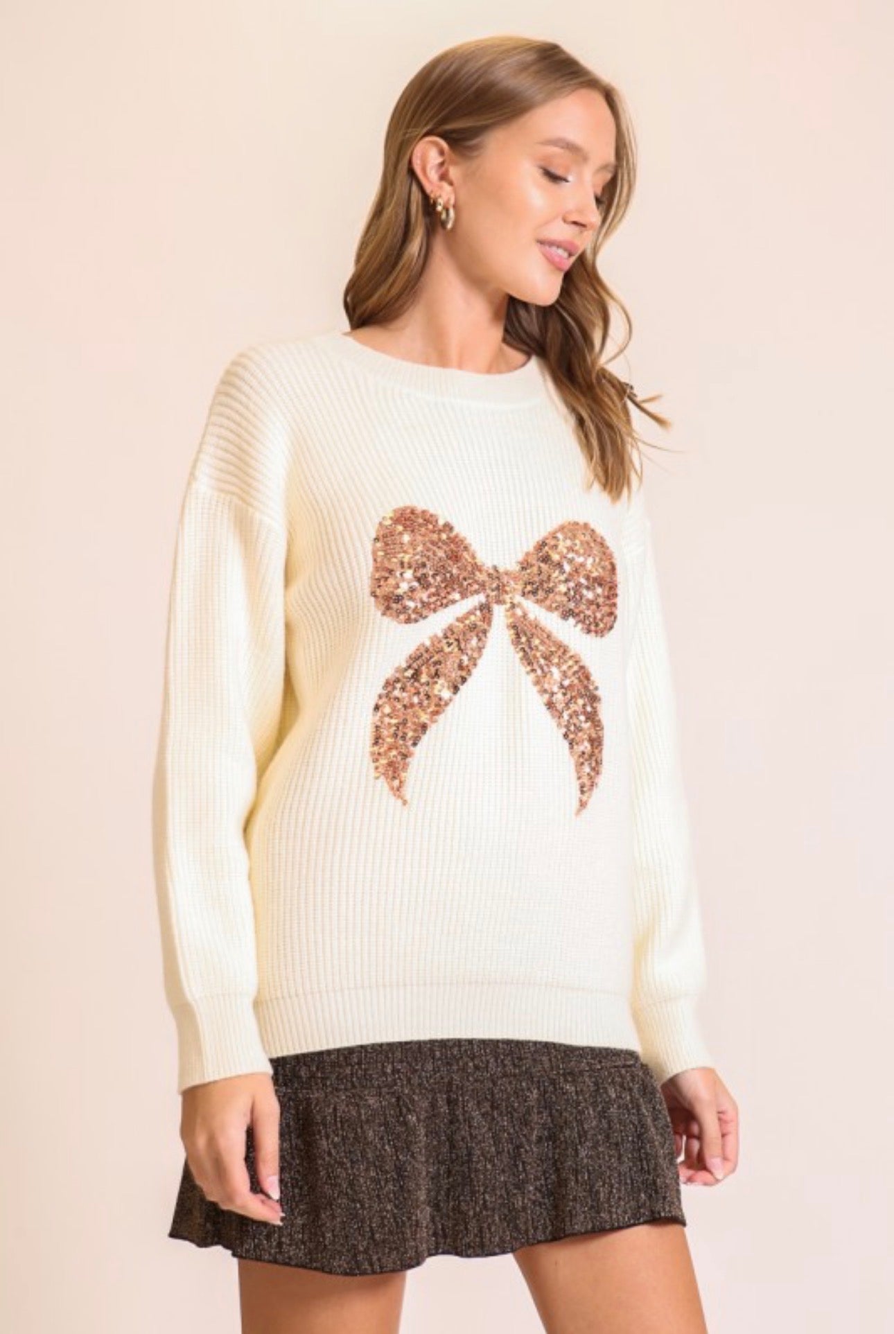 Jayla Sequin Bow Sweater