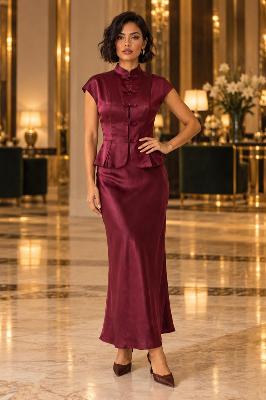 Loretta Mandarin Skirt Set
