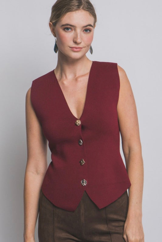 Galilea Button Front Vest