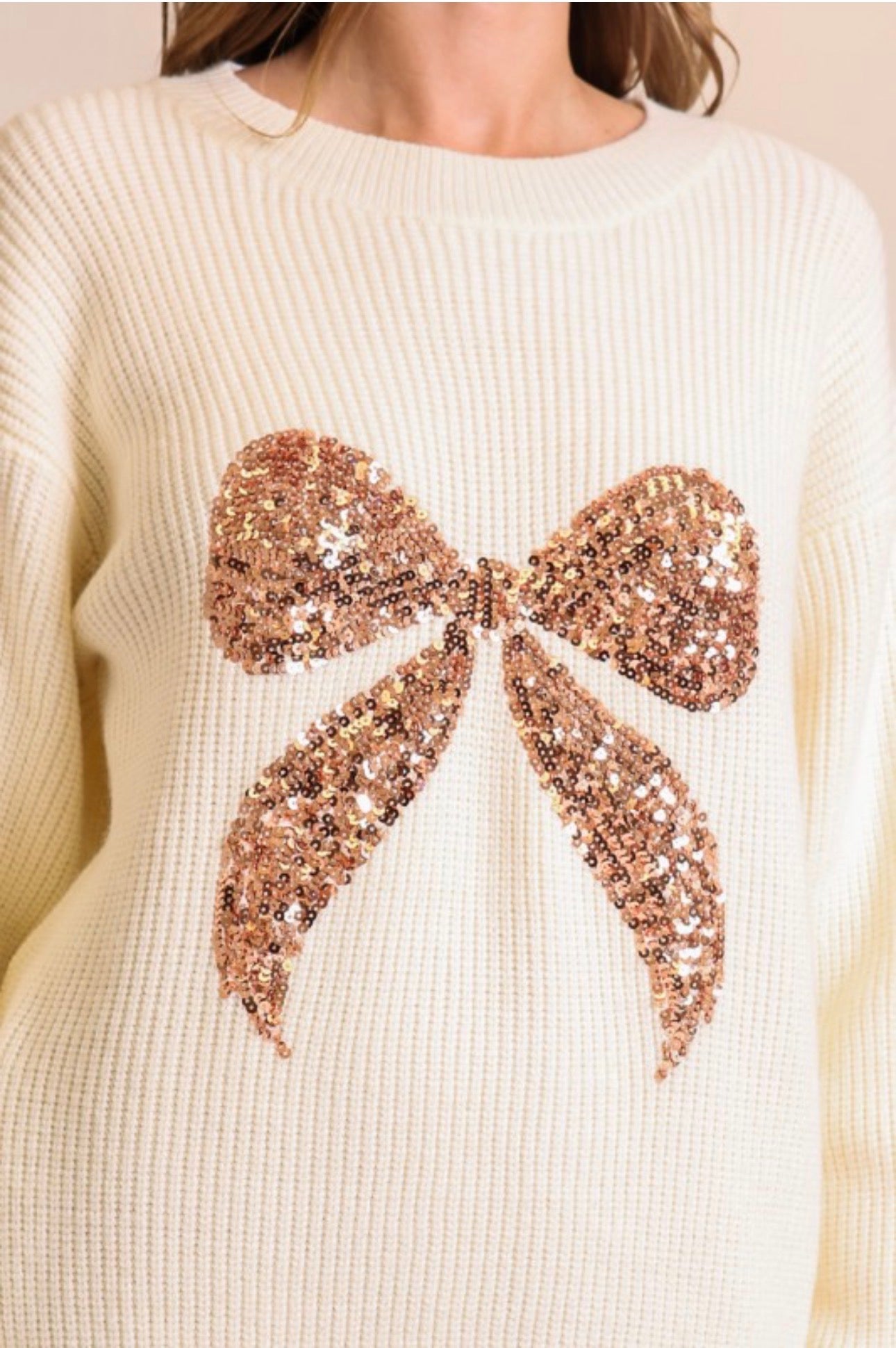 Jayla Sequin Bow Sweater