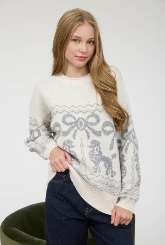 Celina Bow & Heart Sweater