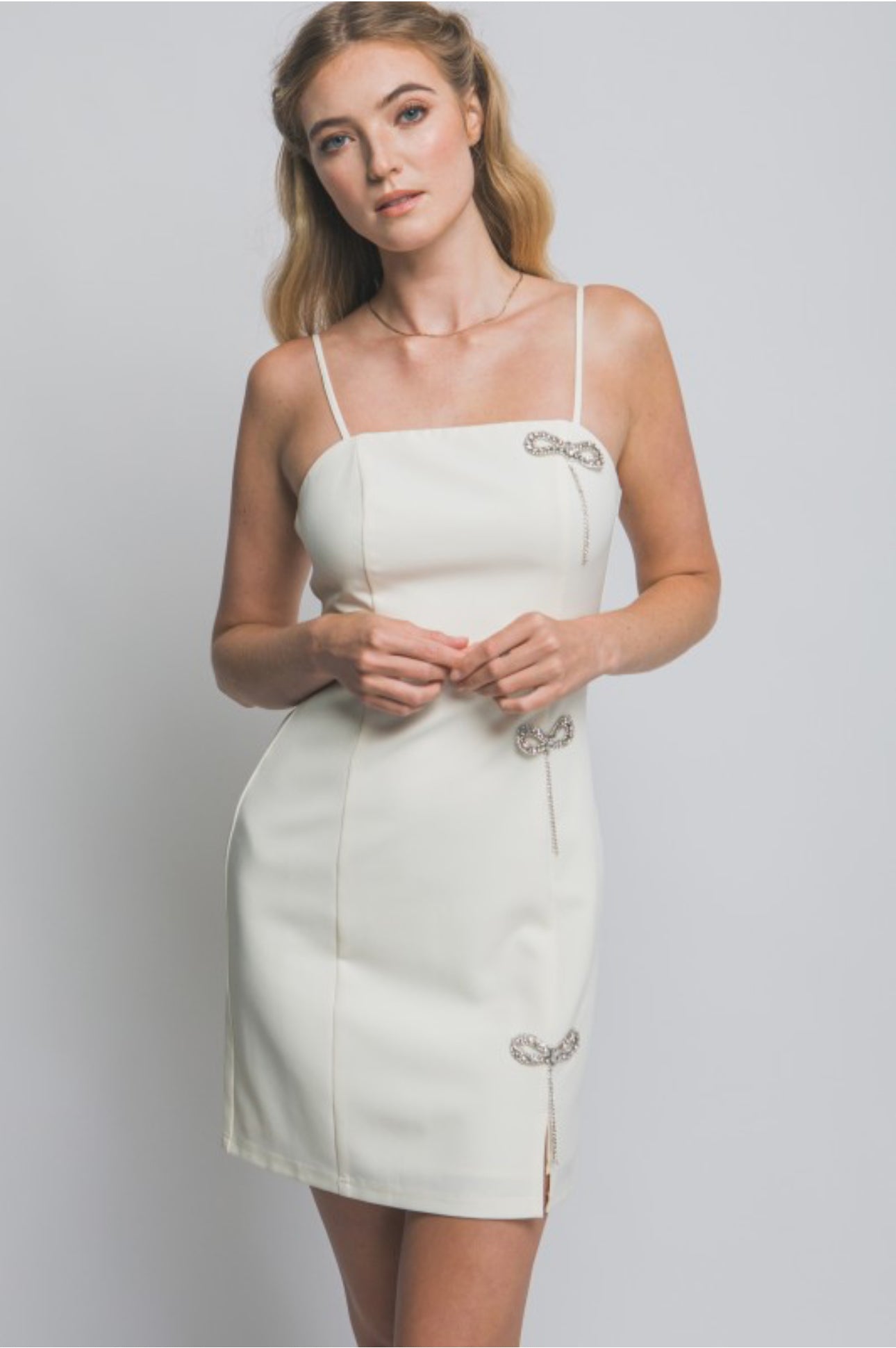 Nataly Rhinestone Bow Dress
