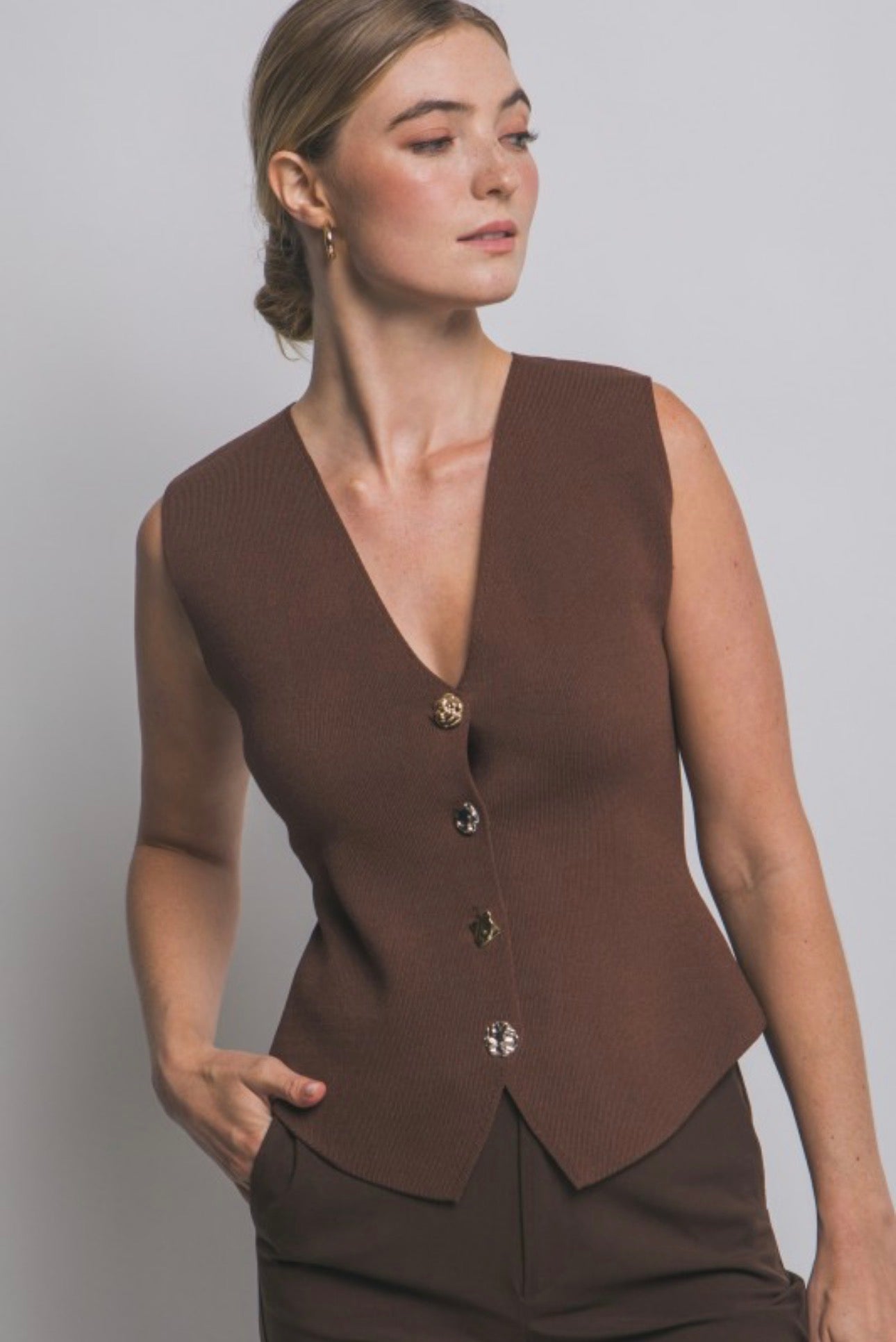 Galilea Button Front Vest