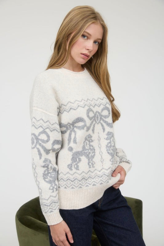 Celina Bow & Heart Sweater