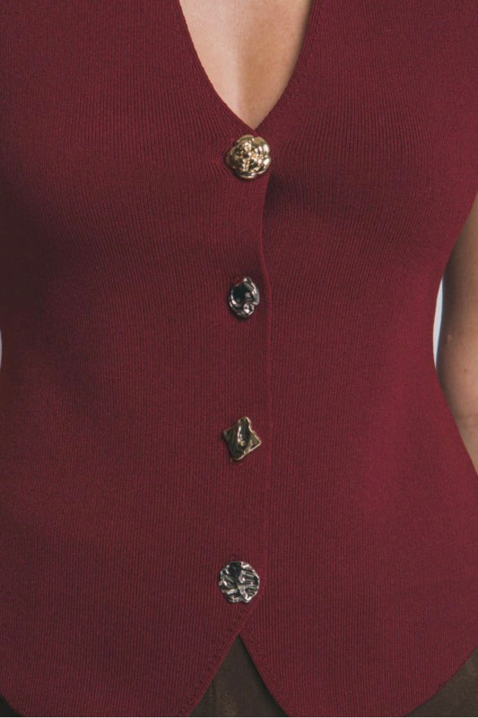 Galilea Button Front Vest